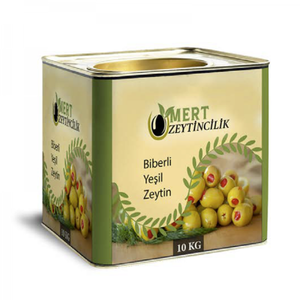 Biberli Yeşil Zeyin 10 Kg Teneke