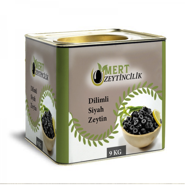 Dilimli Siyah Zeytin 9 Kg Teneke