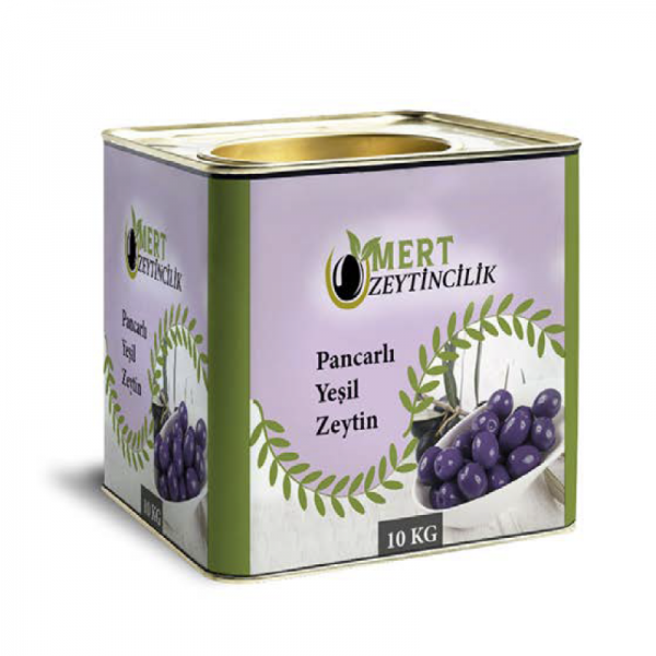 Pancarlı Yeşil Zeytin 10 Kg Teneke